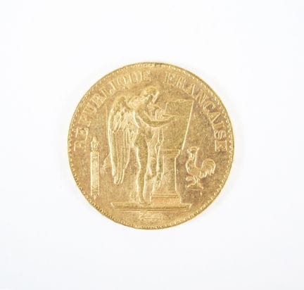 20 franc gold coin, Genie, 1897 A.