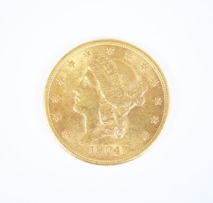 Moneta d'oro da 20 dollari USA, Liberty, 1904, Fil