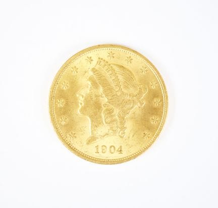Moneta Liberty d'oro da 20 dollari USA, 1904.