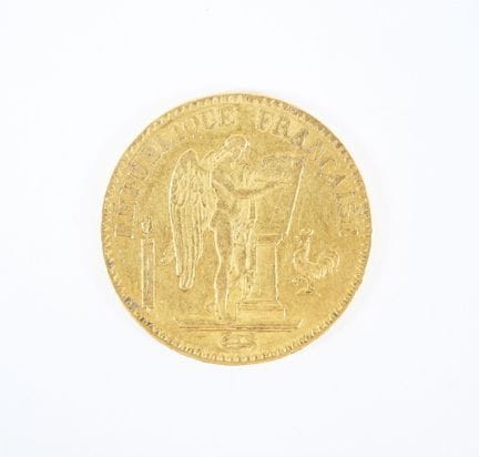 20 franc gold coin, Genie, 1848 A.