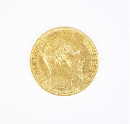 20 franc gold coin, Napoleon III bareheaded, 1860 