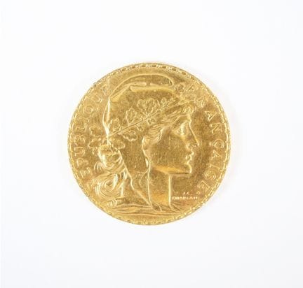 20 franc gold coin, Marianne, 1910.