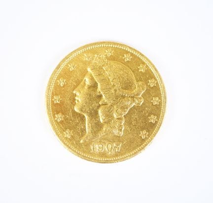 Moneta d'oro da 20 dollari USA, Liberty, 1907, Fil