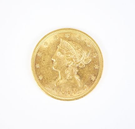 Moneta d'oro da 10 dollari USA, Liberty, 1893, Fil