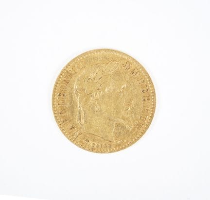 Moneta d'oro da 10 franchi, testa di Napoleone III