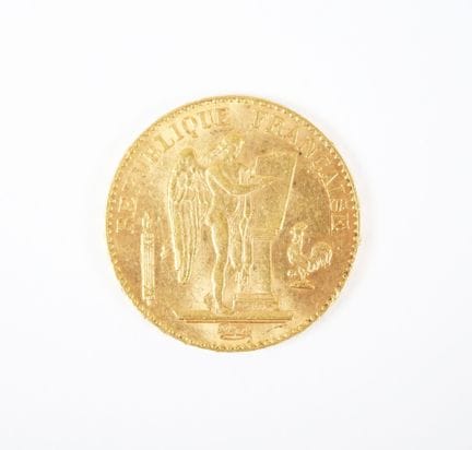 20 franc gold coin, Genie, 1898 A.