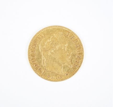 Moneta d'oro da 10 franchi, testa di Napoleone III