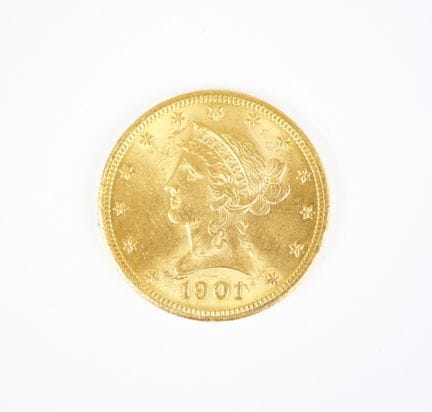 Moneta d'oro da 10 dollari USA, Liberty, 1901, San