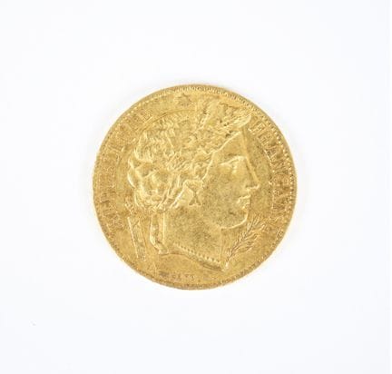 20 franc gold coin, Ceres, 1850 A.