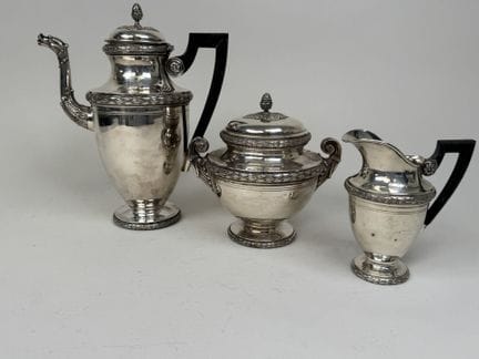 Teeservice aus 950/1000er Silber, Minerva-Punzieru