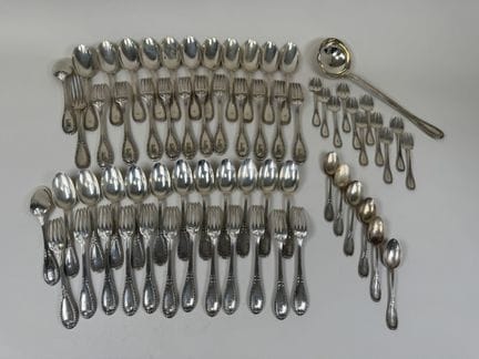 Besteckset aus 950/1000er Silber, Minerva-Punzieru