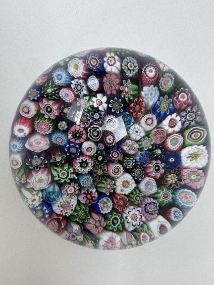Bola de cristal para papel con decoración milfiori