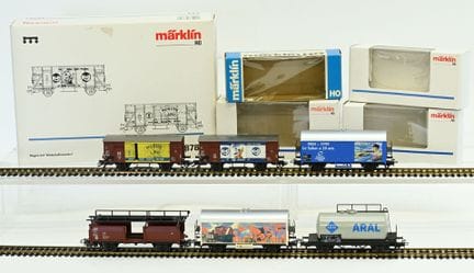 MÄRKLIN, Ho, 6 wagons de marchandises, état de pré