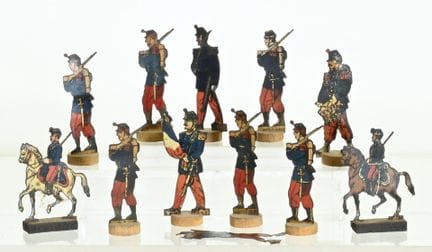 Georges Potier, set of 12 soldiers, made of tinpla