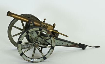 Märklin large 26-cm brass and painted metal cannon