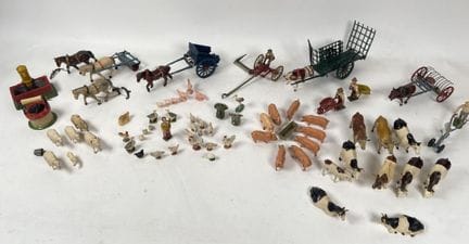 Mainly lead figurines and various items related to