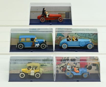 Collection Tintin en voitures 5 modèles état neuf: