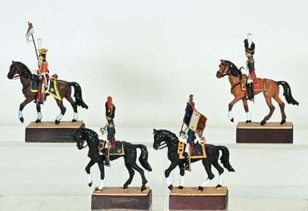 Set of four First Empire cavalry figures, made of 