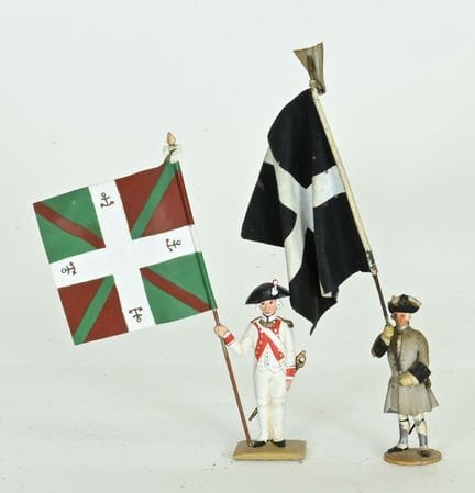Two flag bearers (approx. 15 cm), in the round, ma