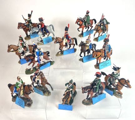 DEL PRADO.
Set of 14 lead soldiers on horseback.
A
