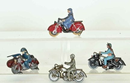 QUIRALU and miscellaneous: four motorcyclists from
