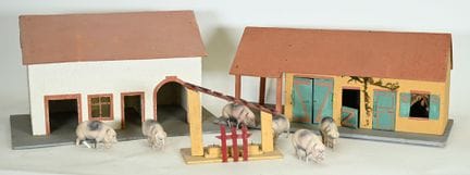 Large wooden farm complex with nail-fastened const