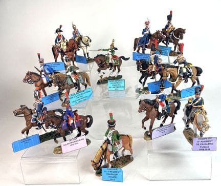 DEL PRADO.
Set of 14 lead figures of soldiers on h