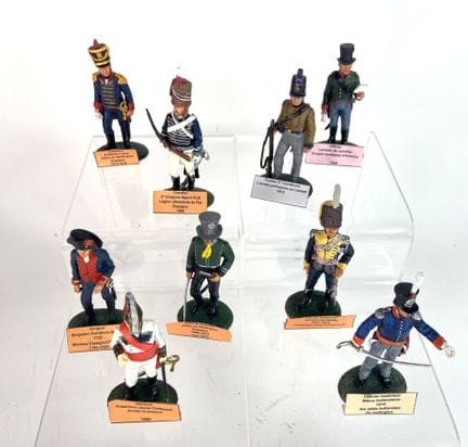 DEL PRADO.
Set of 9 full-length figures of soldier