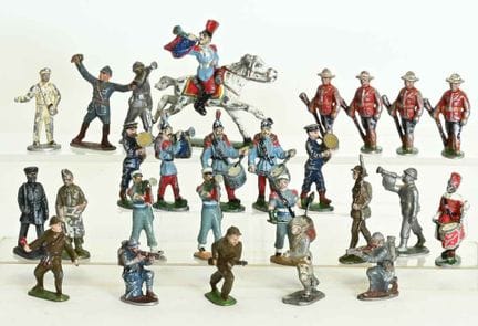 Cofalu and 27 miscellaneous aluminum figures, part