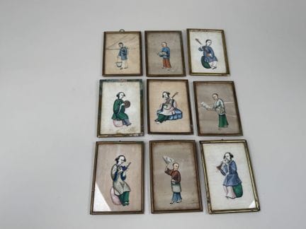 ASIA, 20th century.
Series of 9 small polychrome g