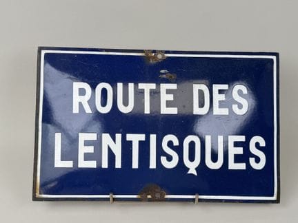 ROUTE DES LENTISQUES.
Small enamel plaque on a blu