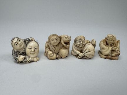 ASIA, 20th century.
4 netsuke made of synthetic iv