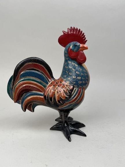 NOELLE, 20th century.
Rooster.
Polychrome ceramic 