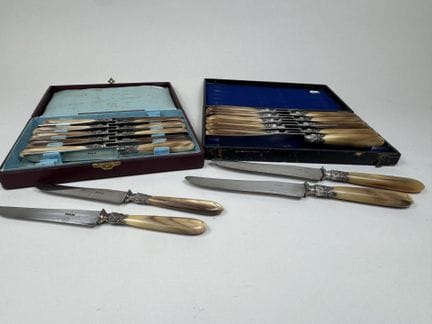 Set of 24 table knives and 24 dessert knives made 