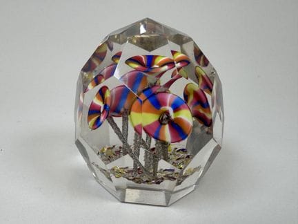 Sulfide ball or faceted glass paperweight decorate
