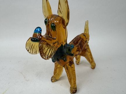 MURANO, 20th century.
Dog.
Hand-blown, colored gla