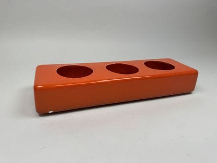 Portacandele da tavolo in ceramica color arancione
