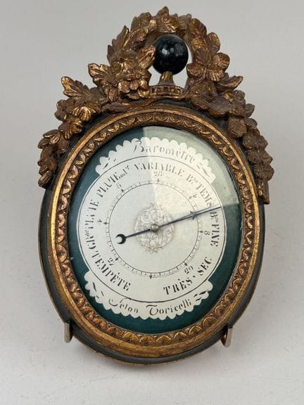 TORICELLI, after.
Resin barometer imitating gilded