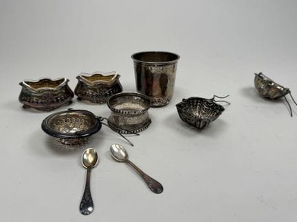 Set aus 950/1000er Silber, Minerva-Punzierung, bes