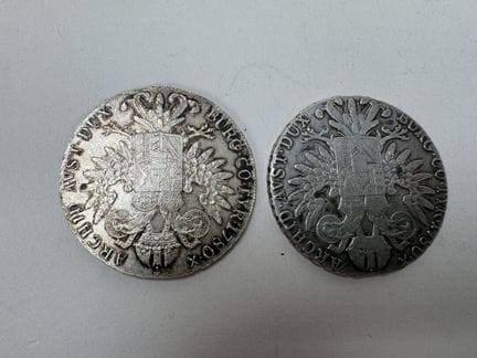 Zwei Münzen aus ÖSTERREICH, Thaler 1780, Maria The