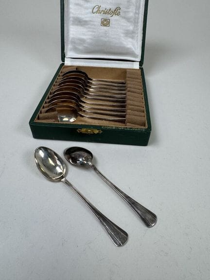 Set aus 12 kleinen Mokkalöffeln aus 950/1000er Sil