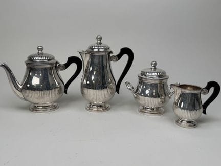 CHRISTOFLE.
Silver plated coffee and tea set with 