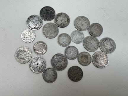 Sammlung von Silbermünzen, darunter Ceres, LEOPOLD