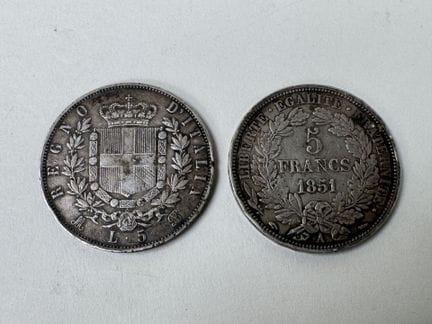 Set aus zwei Silbermünzen:
- Viktor Emanuel II., 1