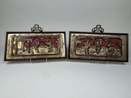 ASIA, 20th century.
Pair of rectangular panels mad