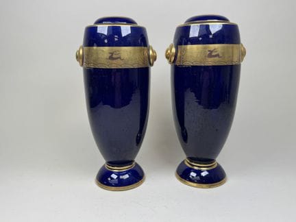 PINON MAURICE in Tours.
Large pair of blue-and-gol