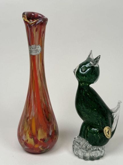 M.F. Cristal de Paris.
Vase aus mundgeblasenem, fa