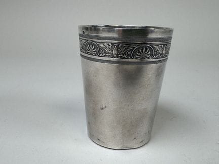 950/1000 silver goblet, Minerva hallmark, decorate