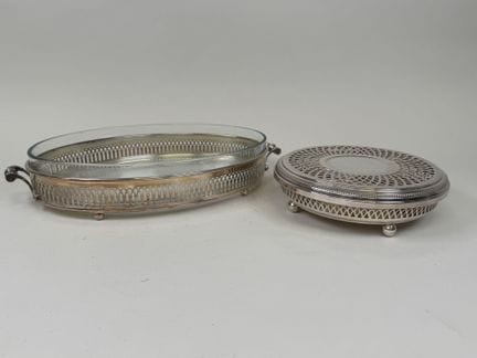 CHRISTOFLE.
Chauffe-plat circulaire en métal argen