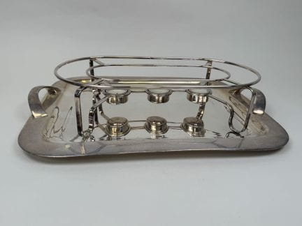 Silver plated food warmer and display tray with tw
